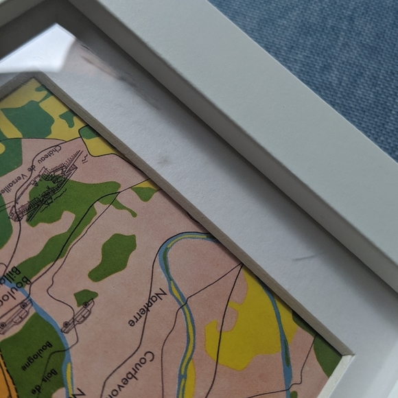 Paris pink map art print in white frame French 6x4 - Picture 5 of 8